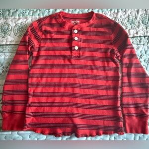 OshKosh Red and Navy Striped Henley Shirt